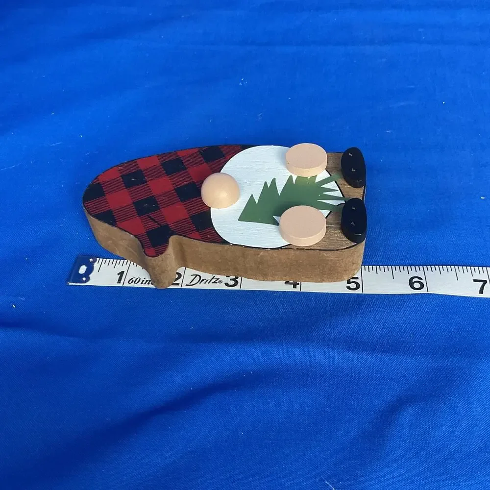 Holiday Christmas Gnome Wood Cutout Sign Winter Tiered Tray Shelf Sitter Plaque